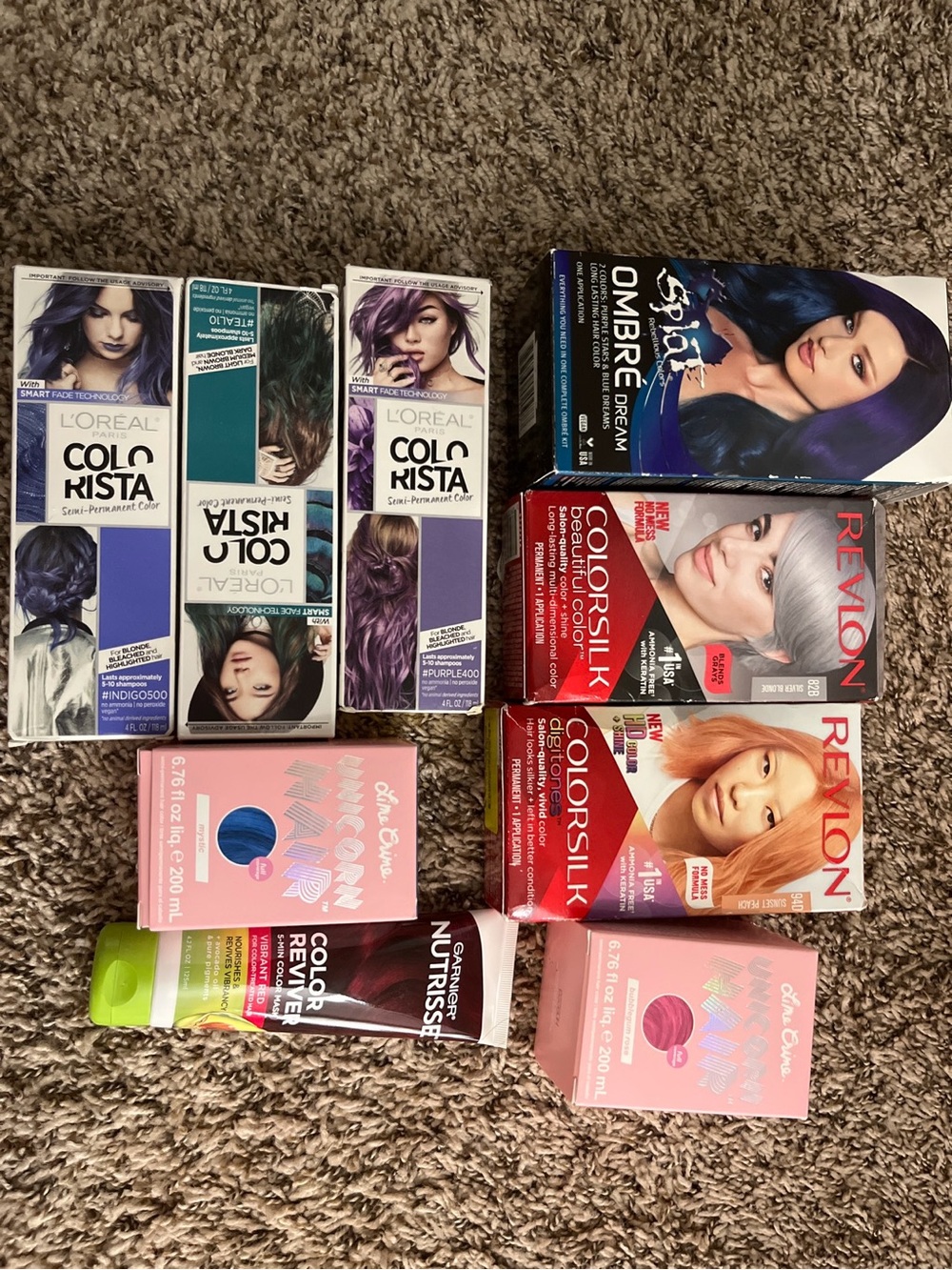 Lot of Lime Crime Vibrant Purple & Pink Green Blue Silver Hair Color Collection